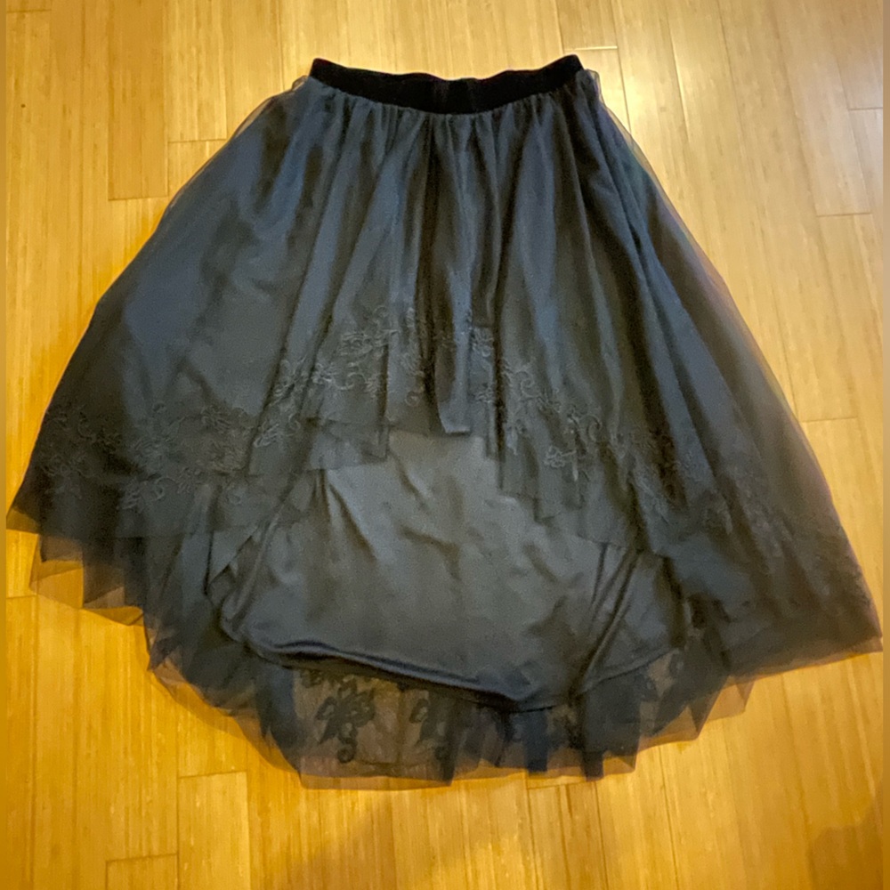 torrid Gorgeous Black High LowTulle Embroidered Lined Skirt